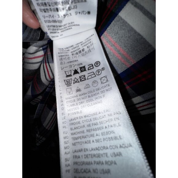 Levis Plaid Longline Button-Up Shirt Dress Western Ranch Plus Size 1X Cowboy - Picture 8 of 9